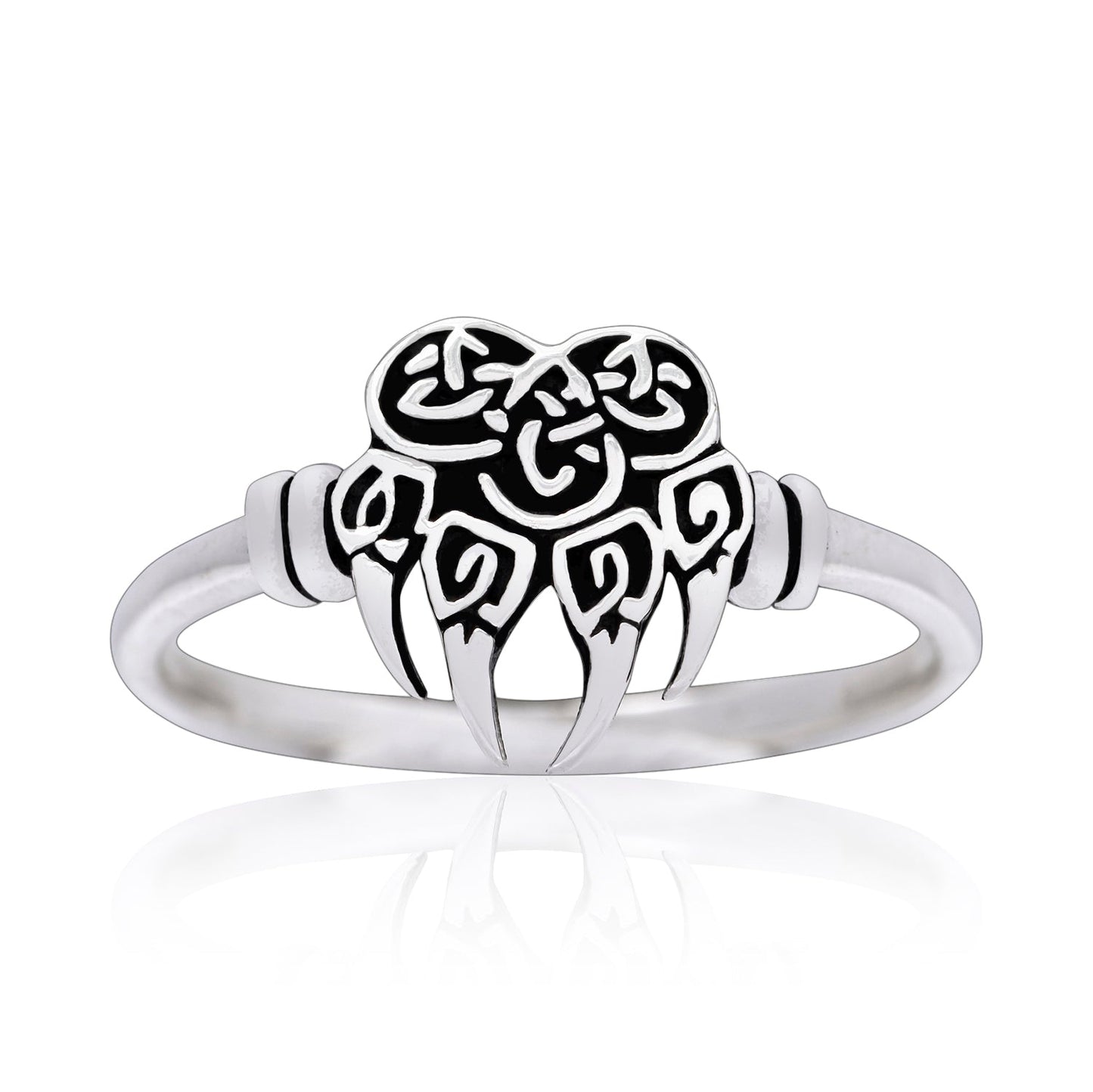 925 Sterling Silver Viking Bear Claw Ring - SilverMania925