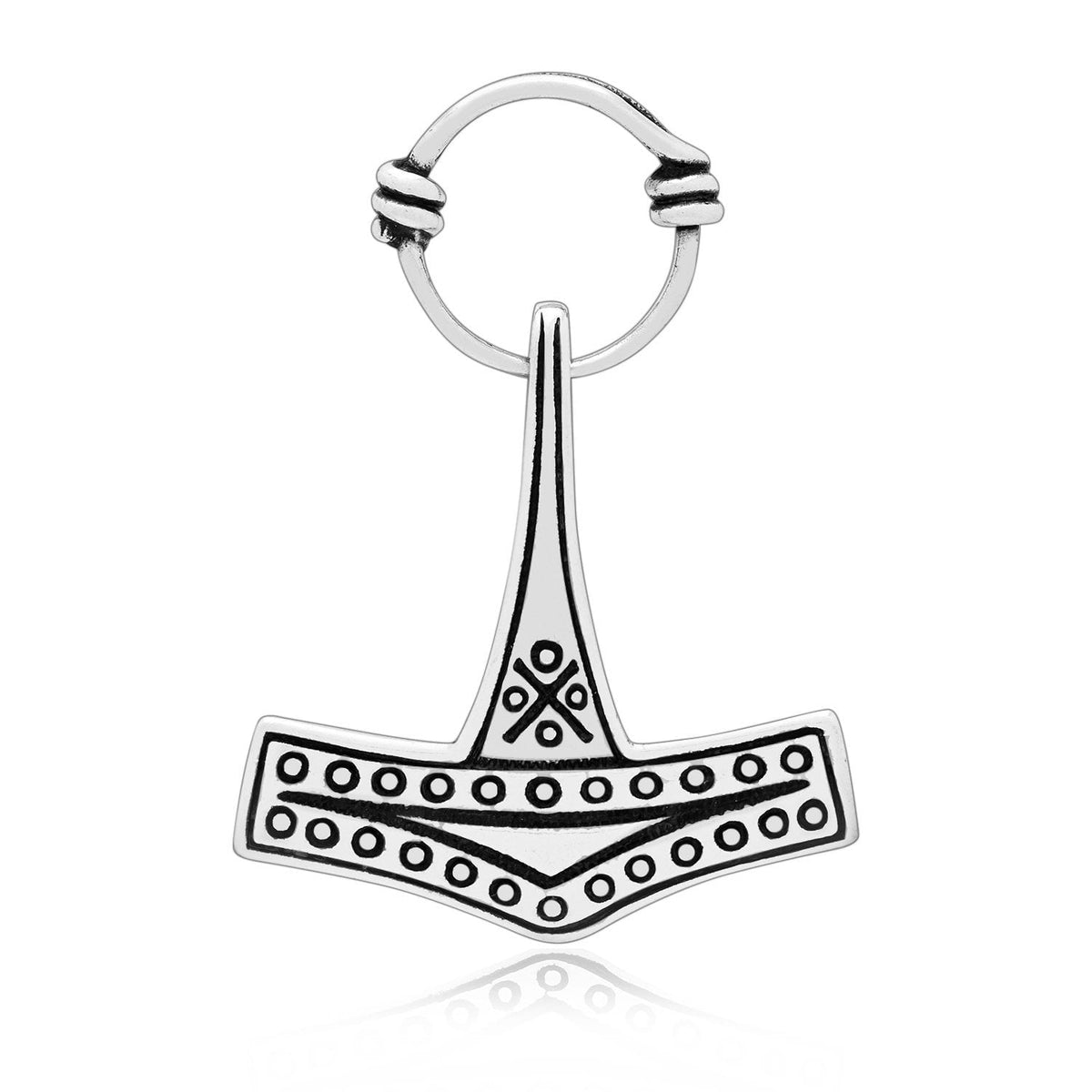 925 Sterling Silver Viking Mjolnir Pendant from Bornholm Island - SilverMania925