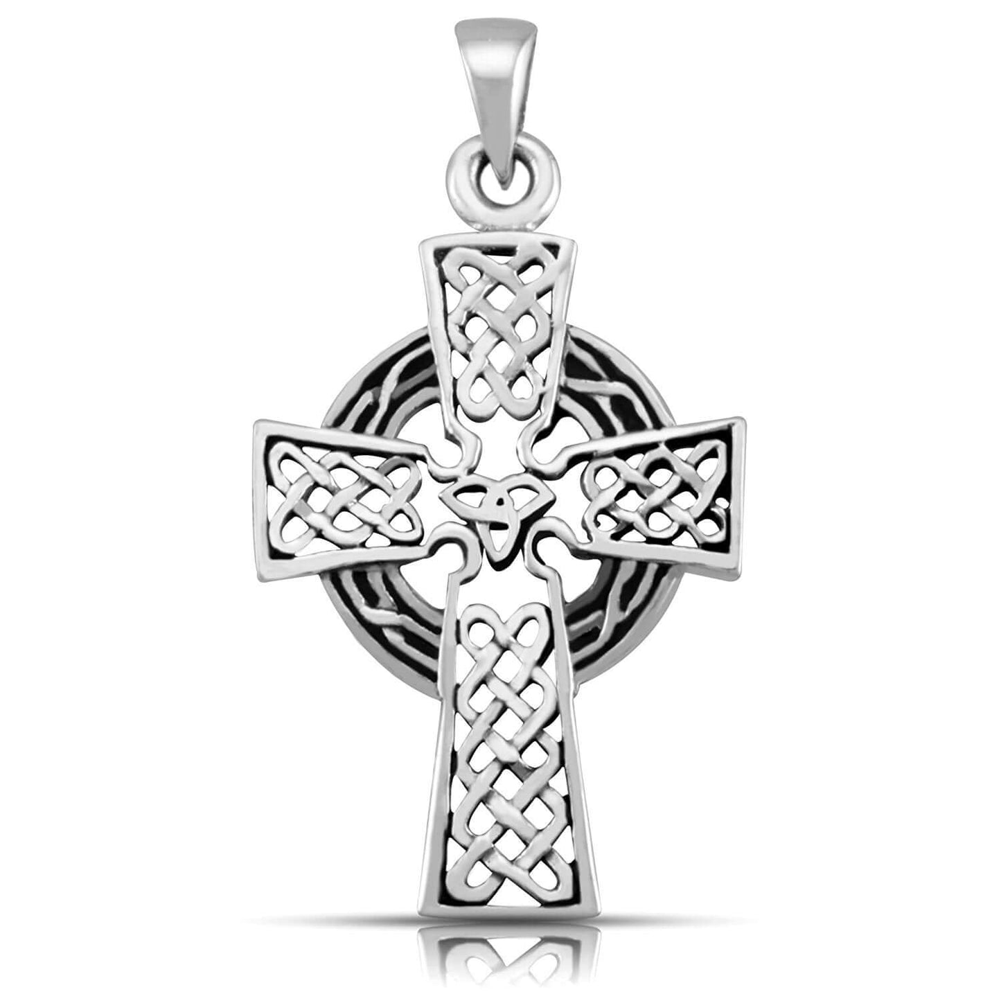 925 Sterling Silver Celtic Cross Pendant - SilverMania925