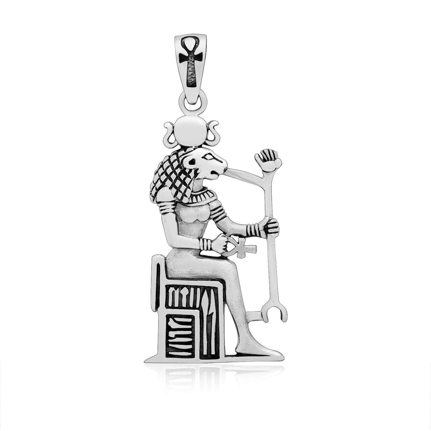 925 Sterling Silver Lion Sekhmet Goddess of Healing Pendant