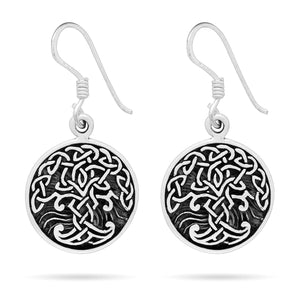 925 Sterling Silver Viking Tree of Life Yggdrasil Earrings