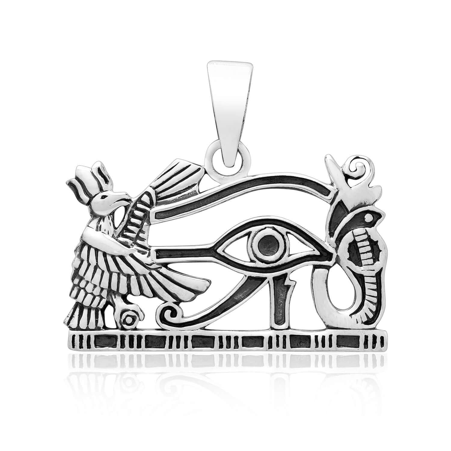 925 Sterling Silver Egyptian Eye of God Horus Protection Pendant - SilverMania925