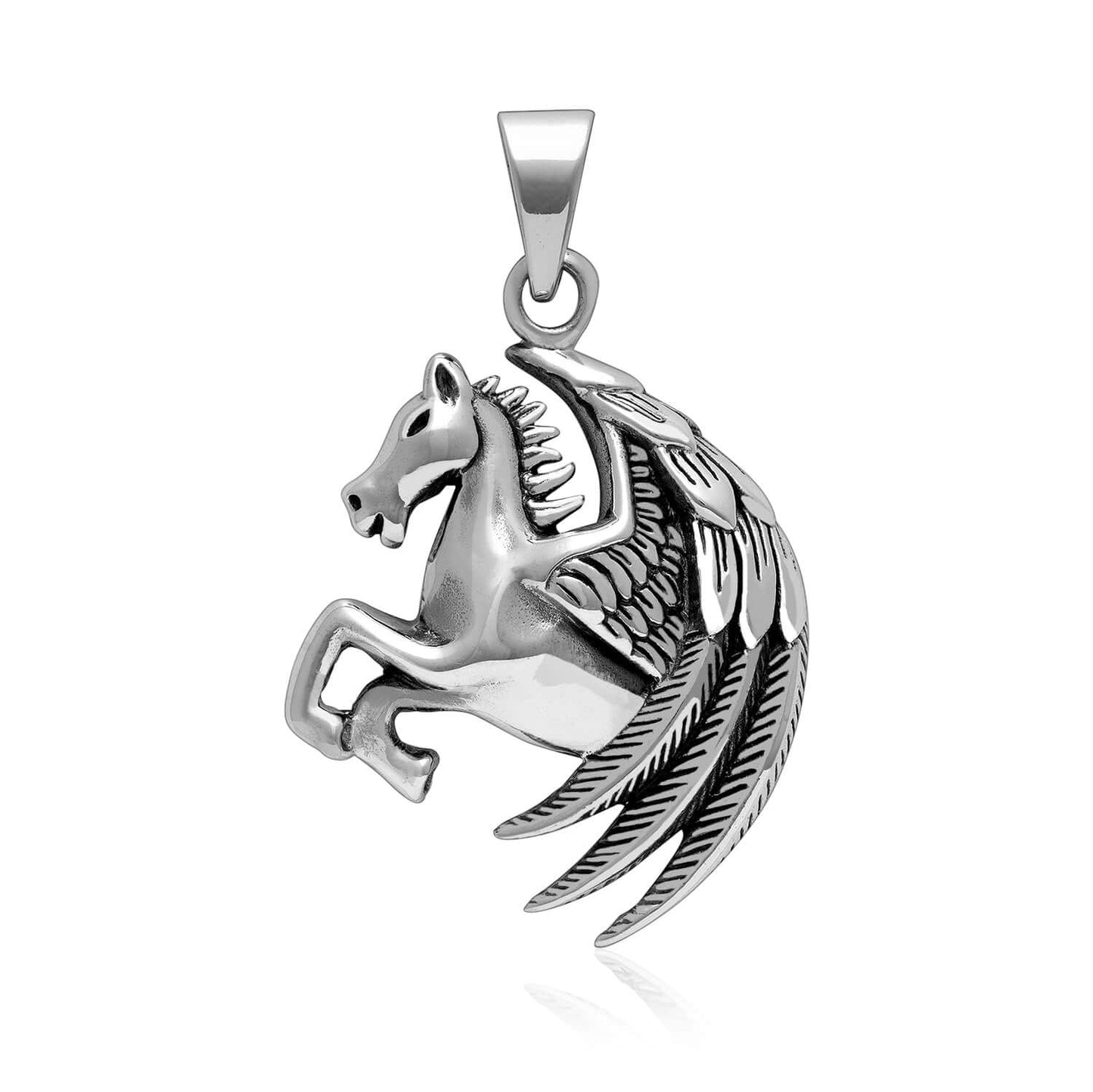 925 Sterling Silver Greek Mythology Pegasus Pendant - SilverMania925