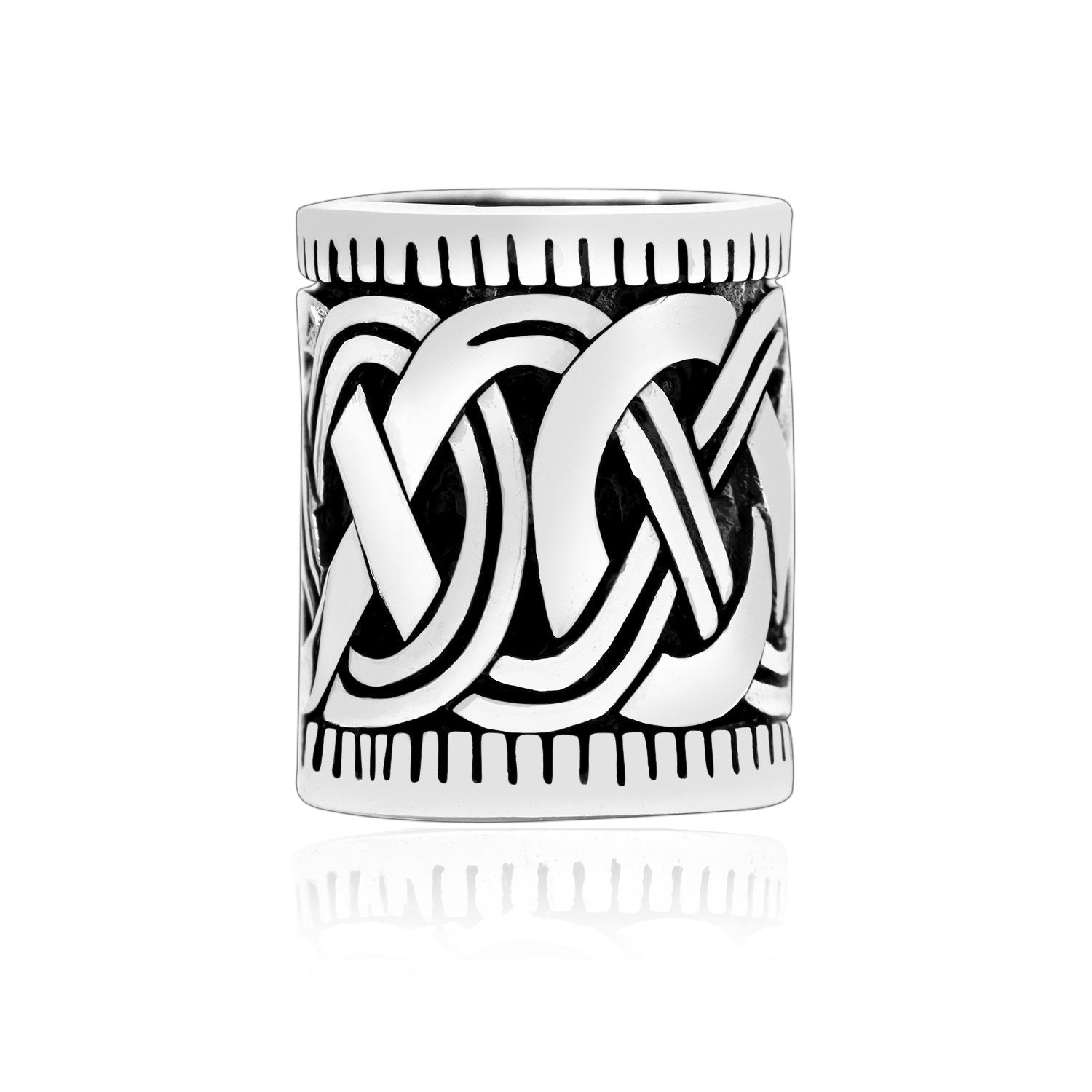 Sterling Silver Viking Beard Hair Mammen Braid Bead