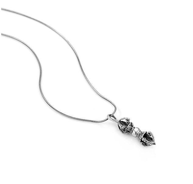 925 Sterling Silver Tibetan Buddhist Vajra Dorje Phurba Amulet Hindu Pendant - SilverMania925