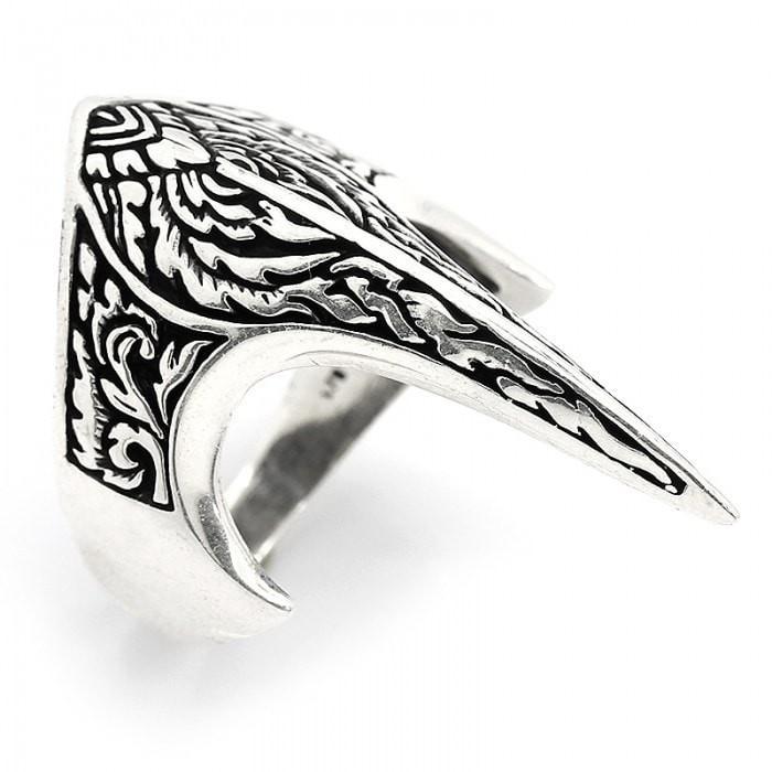 925 Sterling Silver Viking Raven Skull Handmade Ring