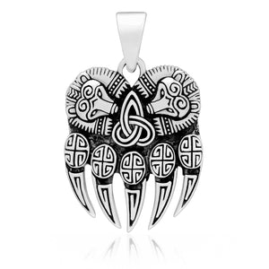 925 Sterling Silver Viking Bear Paw Claw Pendant