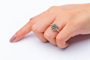 925 Sterling Silver Viking Bear Claw Ring