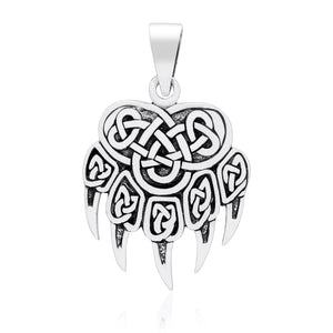 925 Sterling Silver Viking Bear Claw Pendant