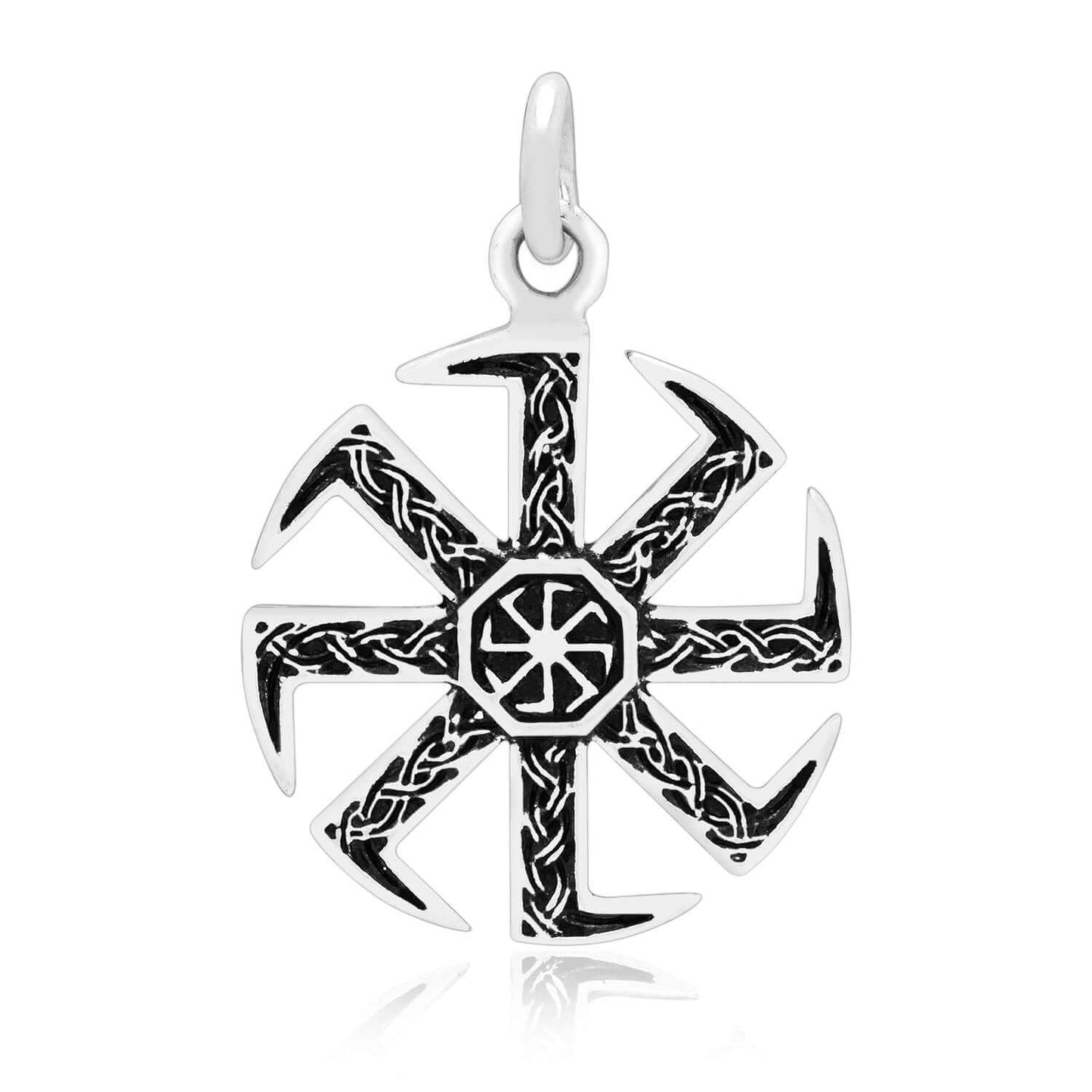 925 Sterling Silver Kolovrat Slavic Pendant - SilverMania925