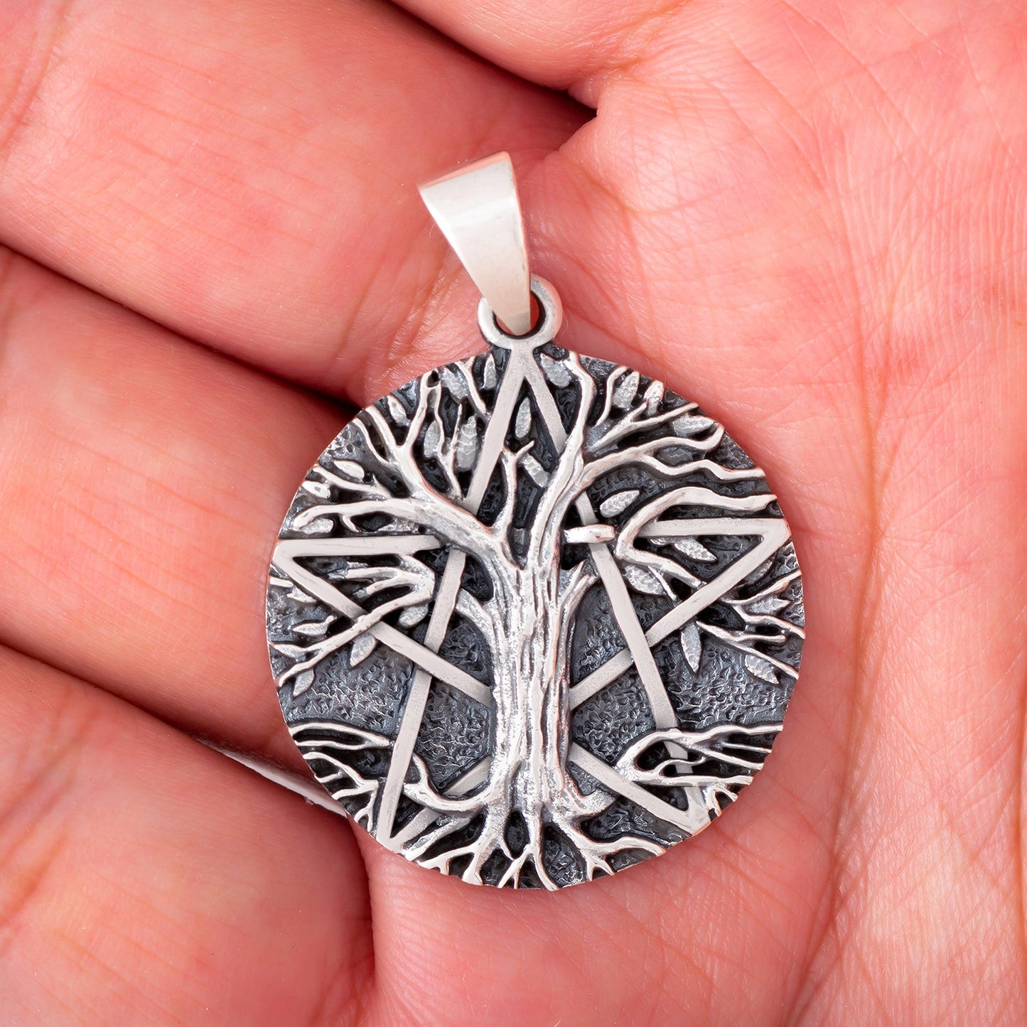 925 Sterling Silver Tree of Life Neo-Pagan Pendant - SilverMania925