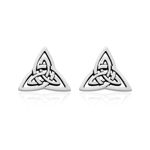 925 Sterling Silver Triquetra Stud Earrings Set