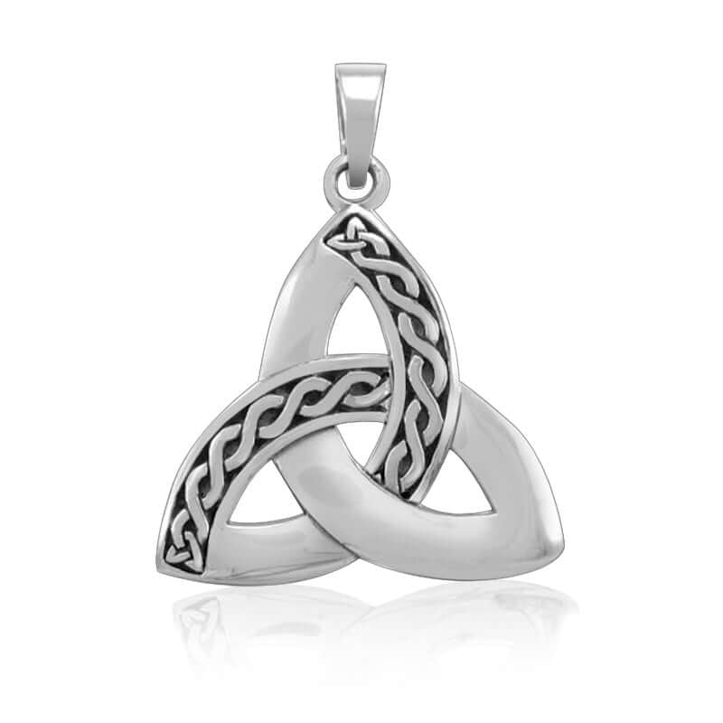 Sterling Silver Triquetra Pendant with Celtic Knotwork - SilverMania925
