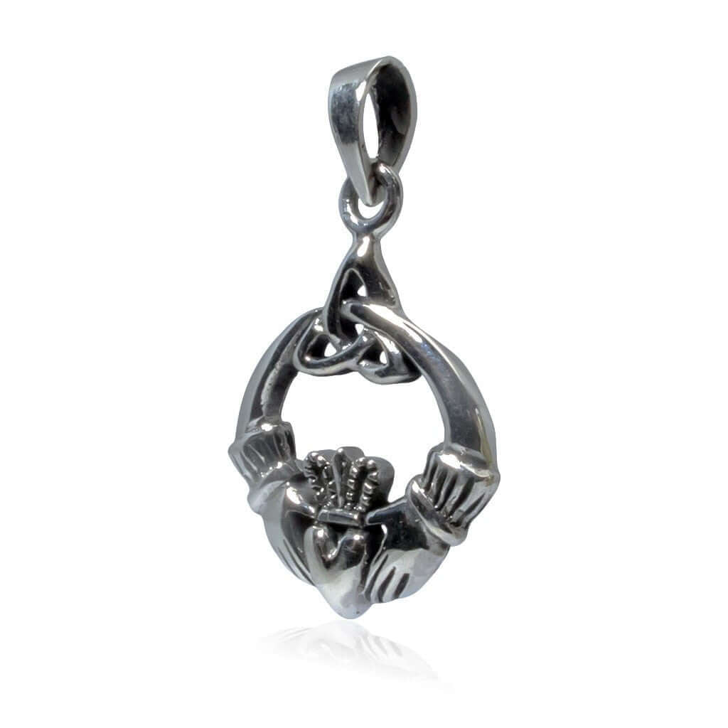 925 Sterling Silver Celtic Irish Claddagh Triquetra Trinity Knot Charm Pendant