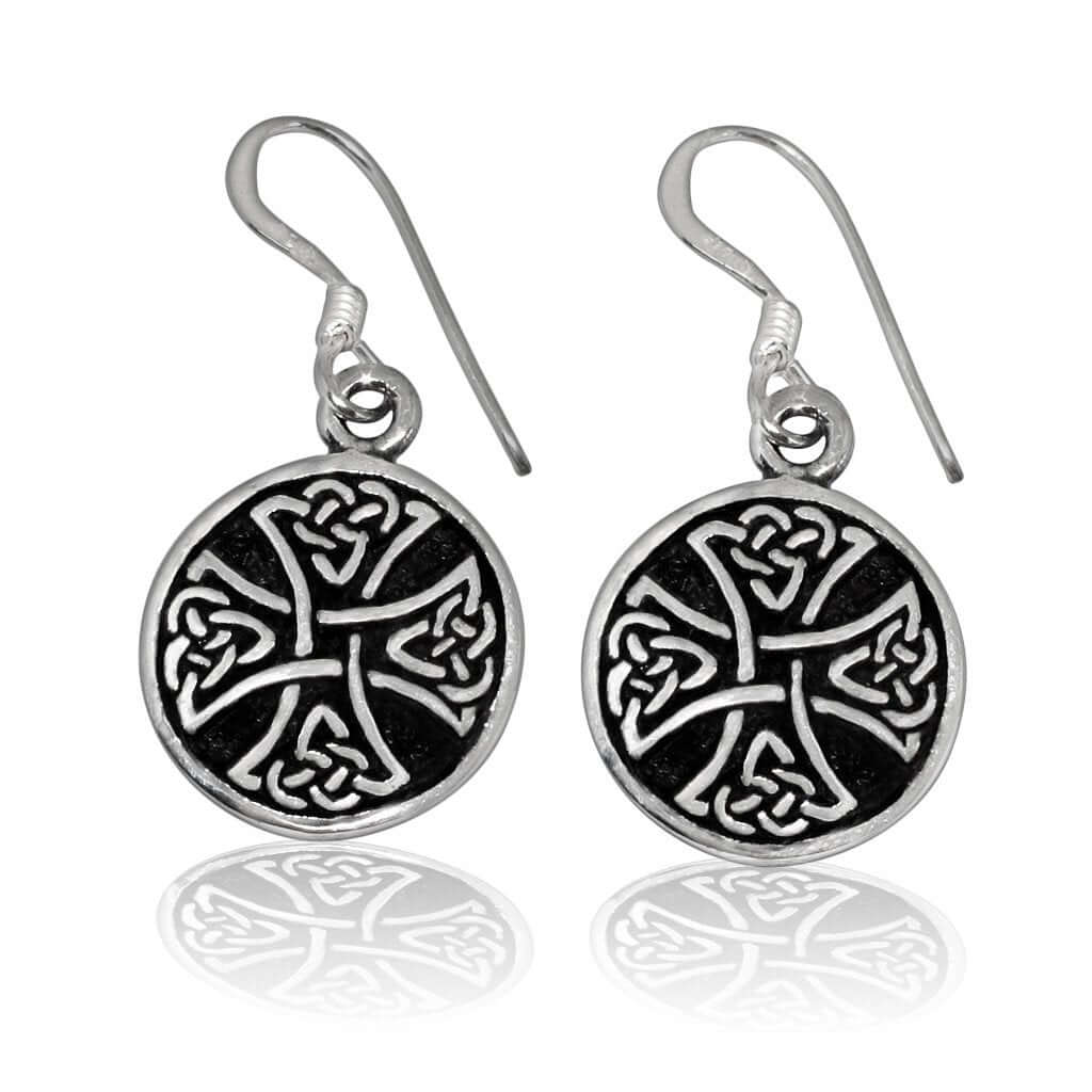 925 Sterling Silver Canterbury Cross Earrings Set - SilverMania925