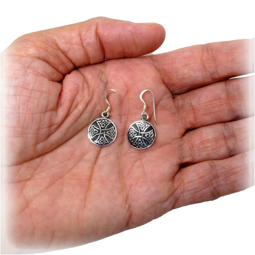 925 Sterling Silver Canterbury Cross Earrings Set - SilverMania925