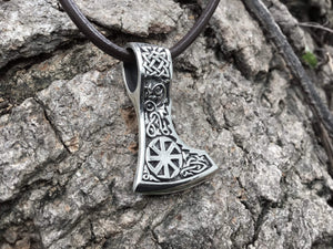 925 Sterling Silver Viking Slavic Kolovrat Sun Wheel Double Sided Pendant