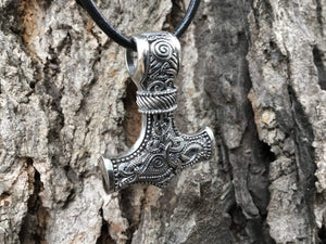 925 Sterling Silver Viking Knotwork Mjolnir Legendary Pendant