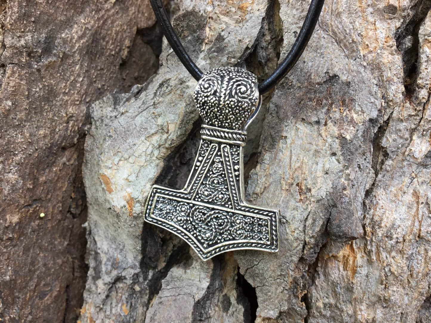 Sterling Silver Thor Hammer Mammen Style Viking Pendant - SilverMania925