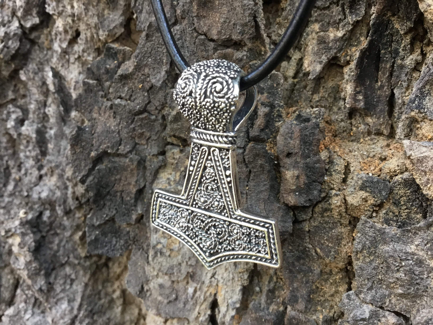 Sterling Silver Thor Hammer Mammen Style Viking Pendant - SilverMania925