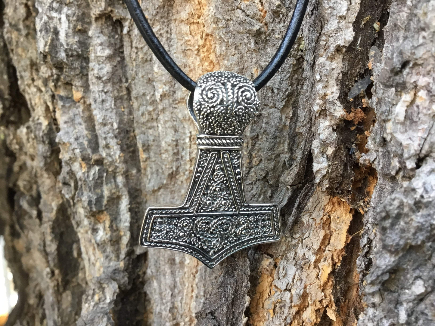 Sterling Silver Thor Hammer Mammen Style Viking Pendant - SilverMania925