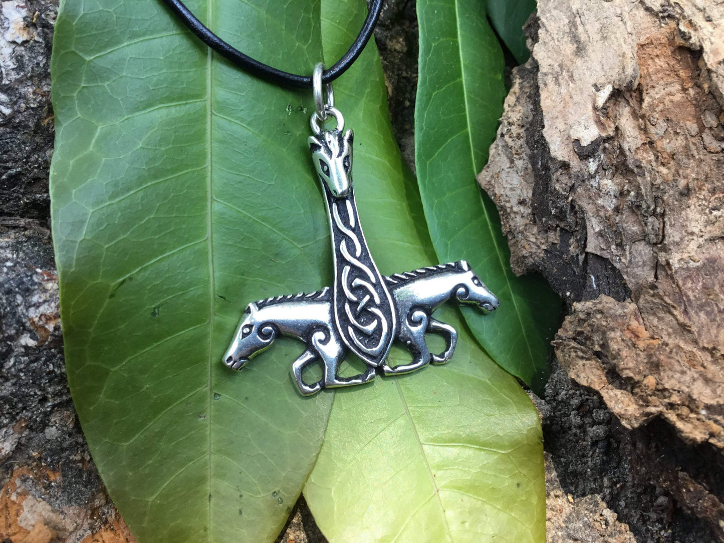 925 Sterling Silver Viking Horse Thor Hammer Pendant - SilverMania925