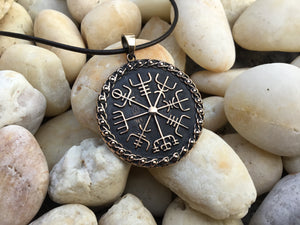 Viking Vegvisir Compass Bronze Pendant