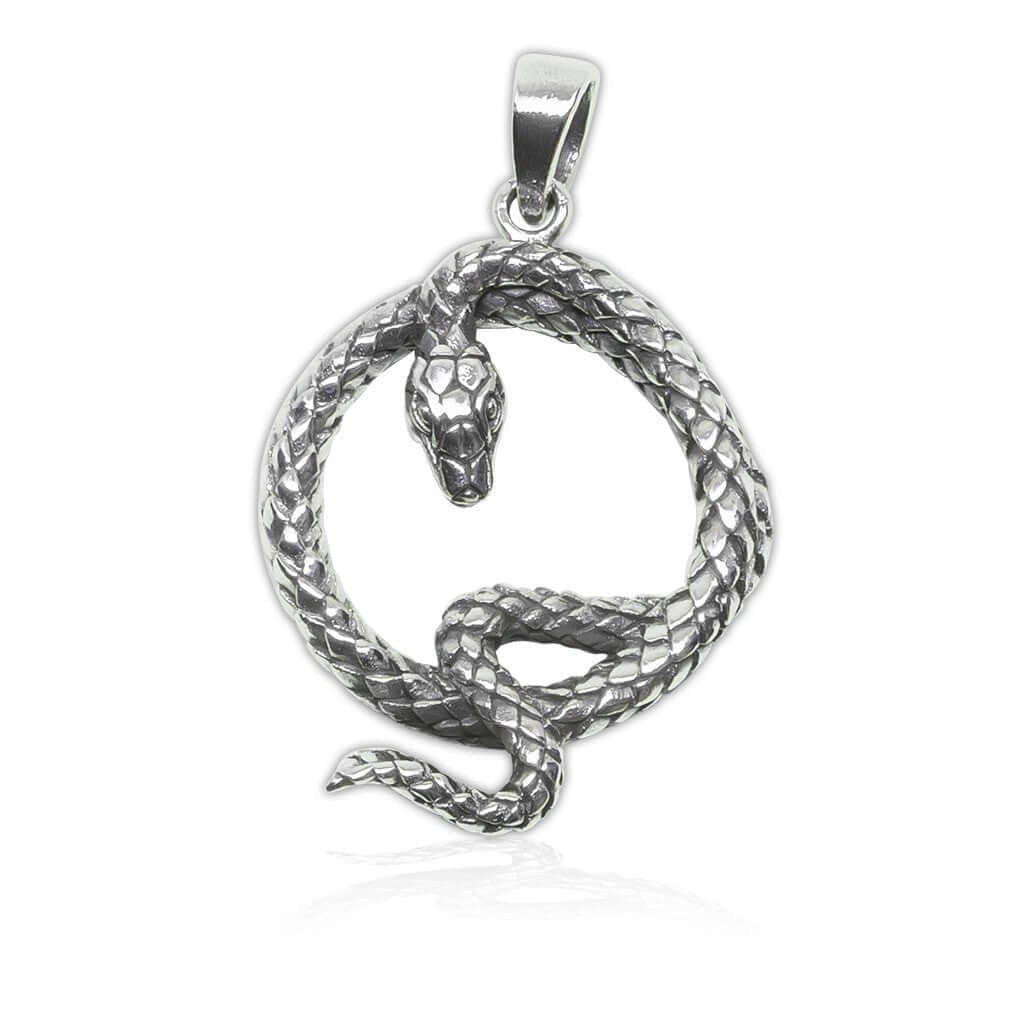 925 Sterling Silver Cobra Snake Infinity Knot Serpent Charm Pendant - SilverMania925