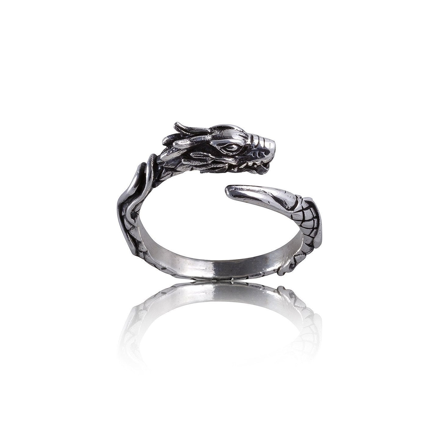 925 Sterling Silver Viking Jormungand Ring - SilverMania925