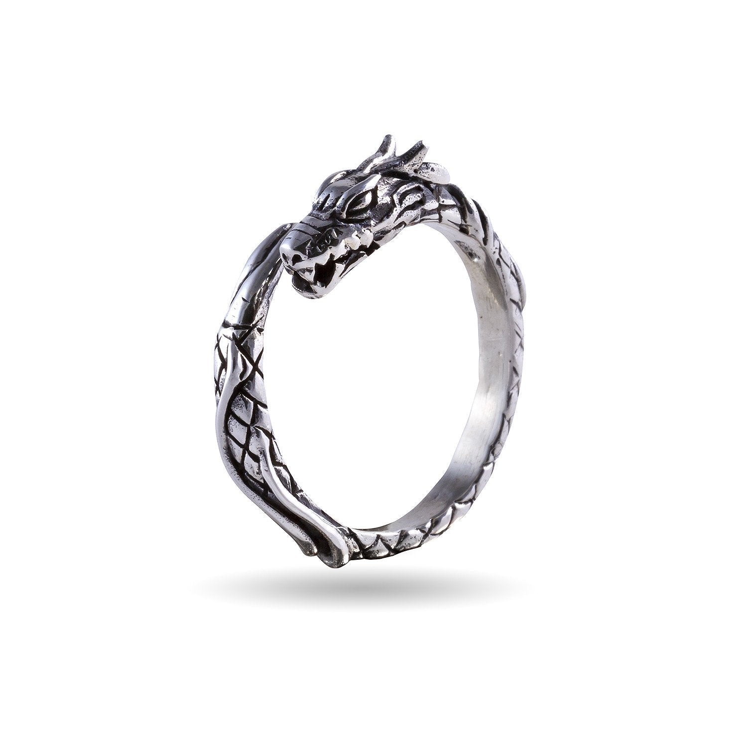 925 Sterling Silver Viking Jormungand Ring - SilverMania925