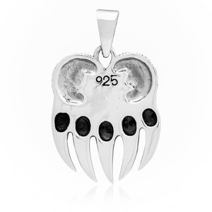 925 Sterling Silver Viking Bear Paw Claw Pendant
