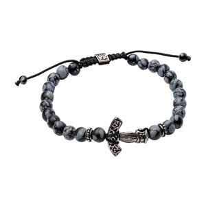 Viking Mjolnir Bracelet with Spider Web Beads