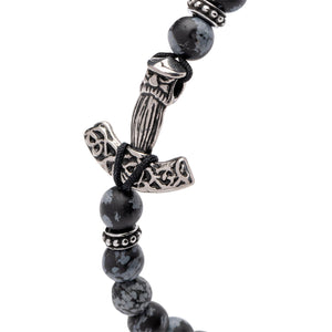 Viking Mjolnir Bracelet with Spider Web Beads