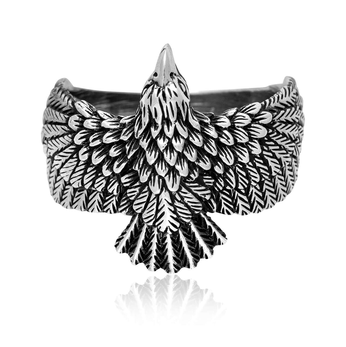 925 Sterling Silver Flying Eagle Ring - SilverMania925