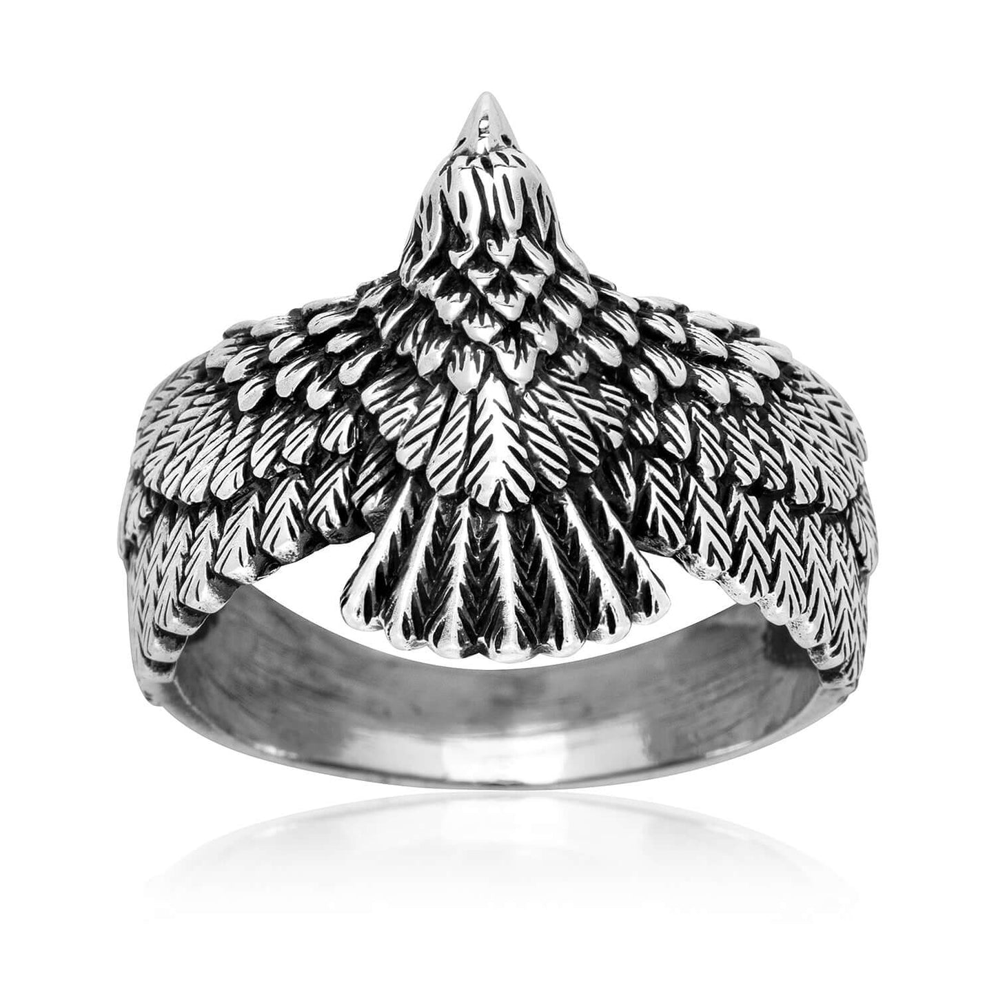 925 Sterling Silver Flying Eagle Ring - SilverMania925