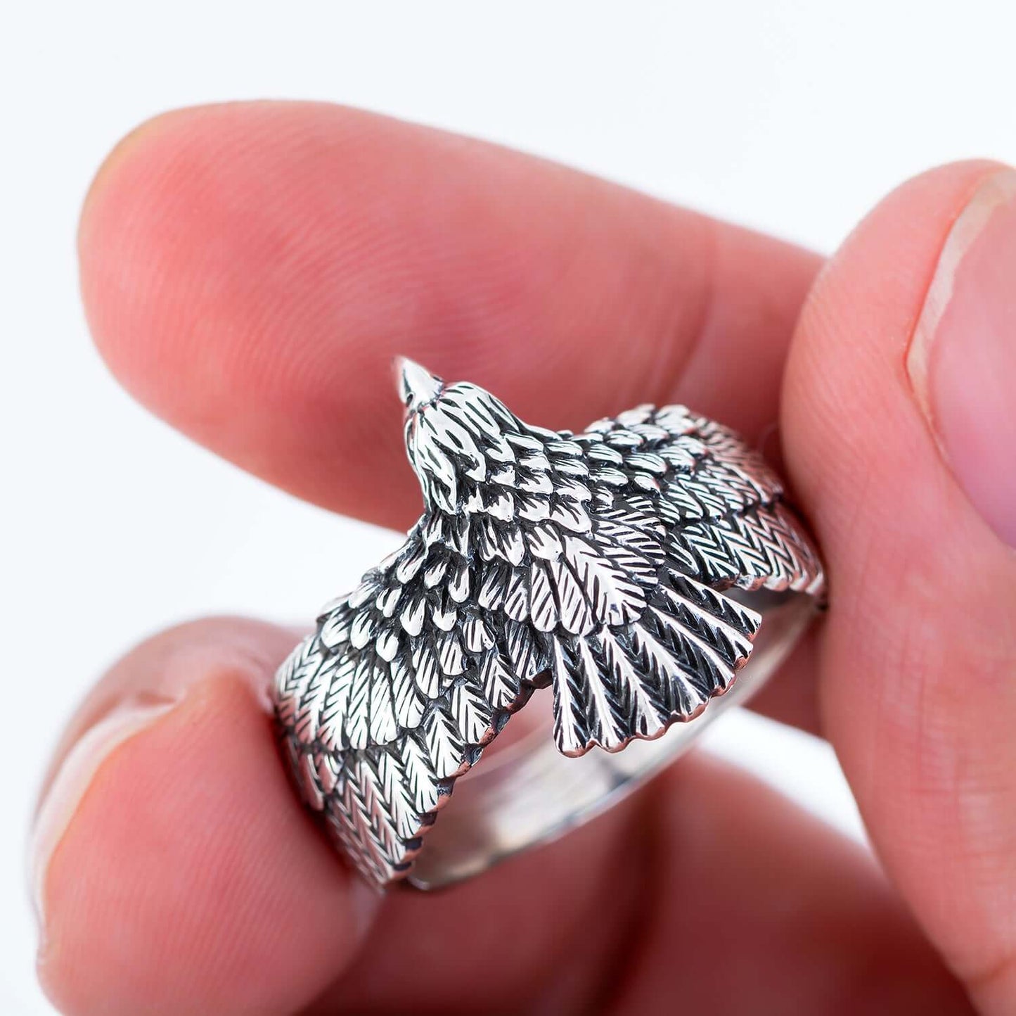 925 Sterling Silver Flying Eagle Ring - SilverMania925