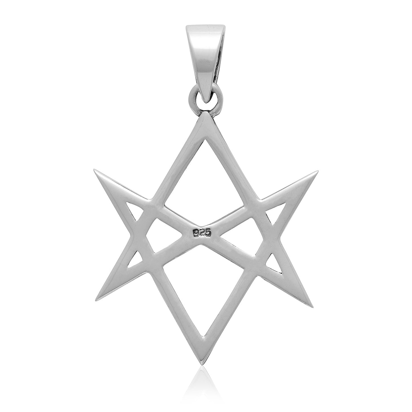 925 Sterling Silver Unicursal Hexagram Thelema Symbol Pendant - SilverMania925