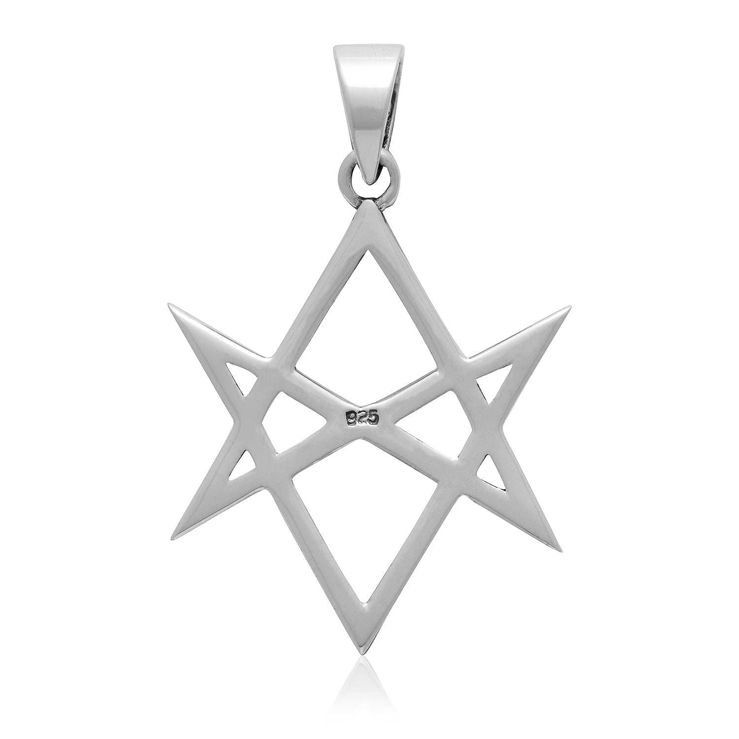 925 Sterling Silver Unicursal Hexagram Thelema Symbol Pendant