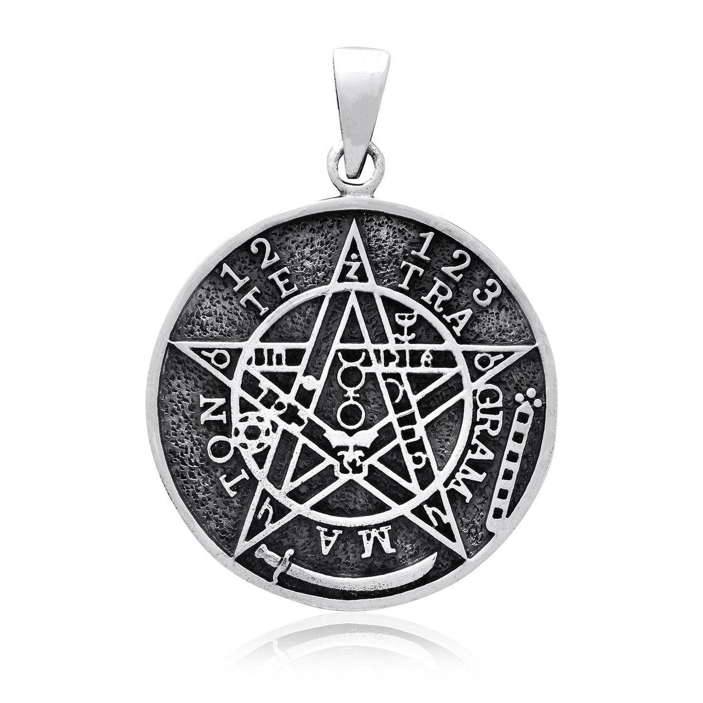 925 Sterling Silver Tetragrammaton Seal of Solomon Pendant - SilverMania925