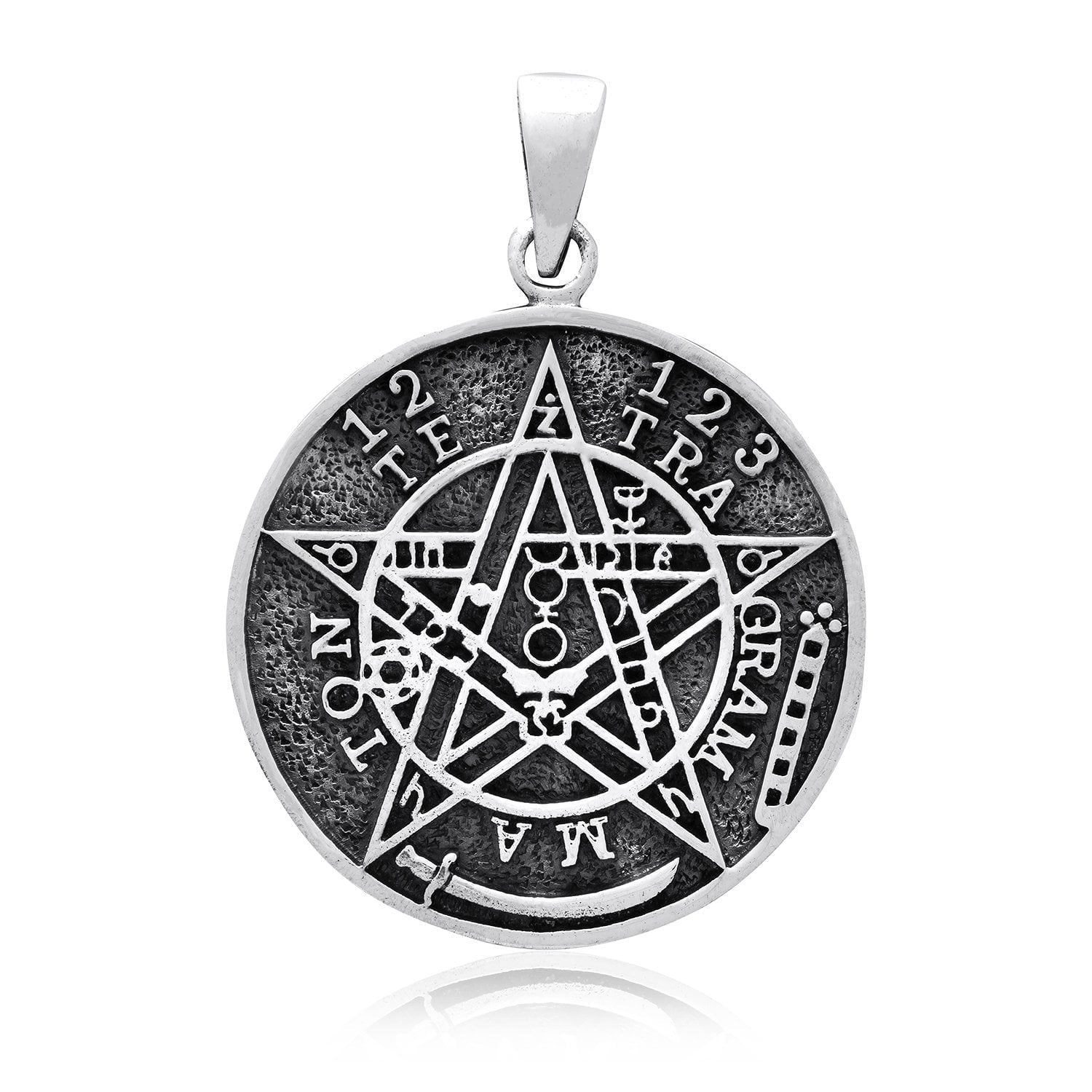 925 Sterling Silver Tetragrammaton Seal of Solomon Pendant