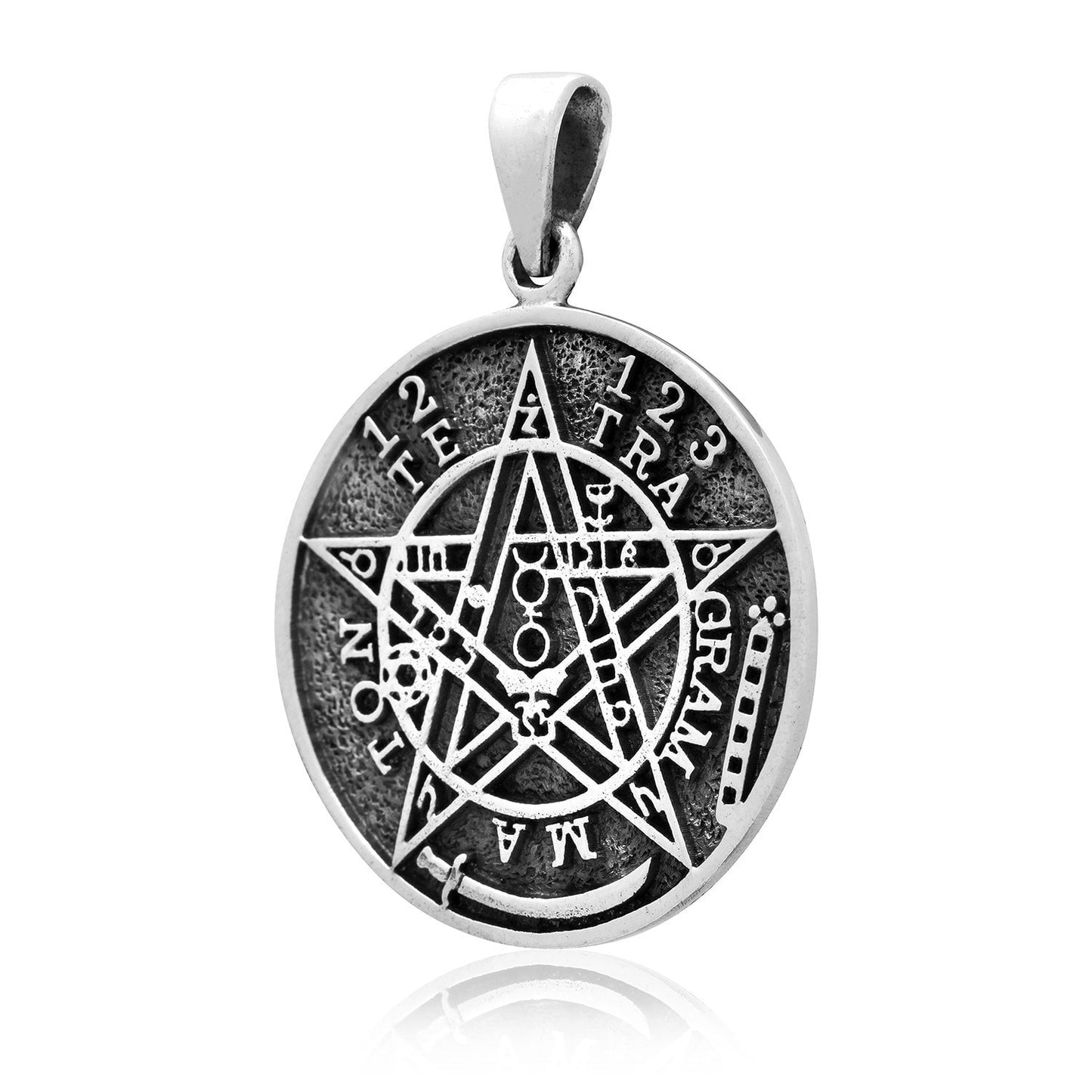 925 Sterling Silver Tetragrammaton Seal of Solomon Pendant - SilverMania925