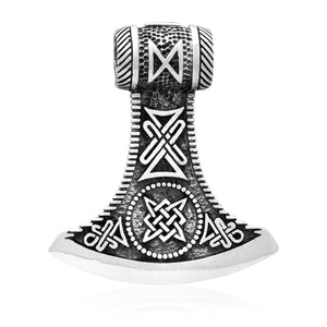 925 Sterling Silver Viking Knotwork Axe Double Sided Amulet