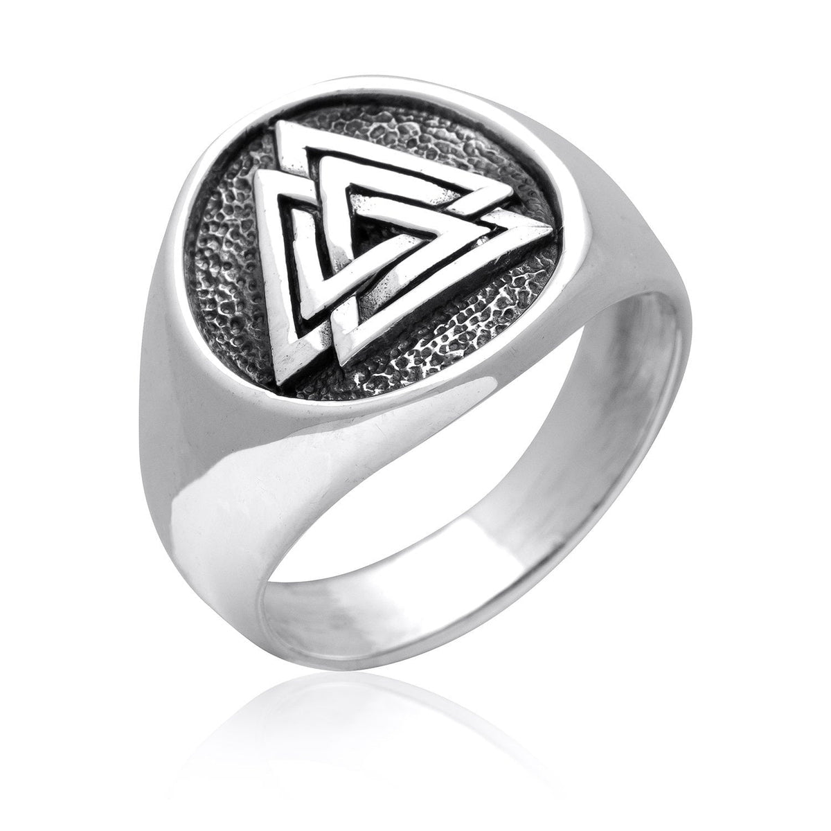 925 Sterling Silver Viking Valknut Ring - SilverMania925