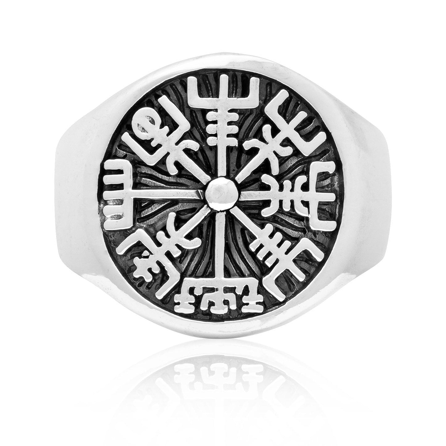 925 Sterling Silver Viking Vegvisir Ring - SilverMania925