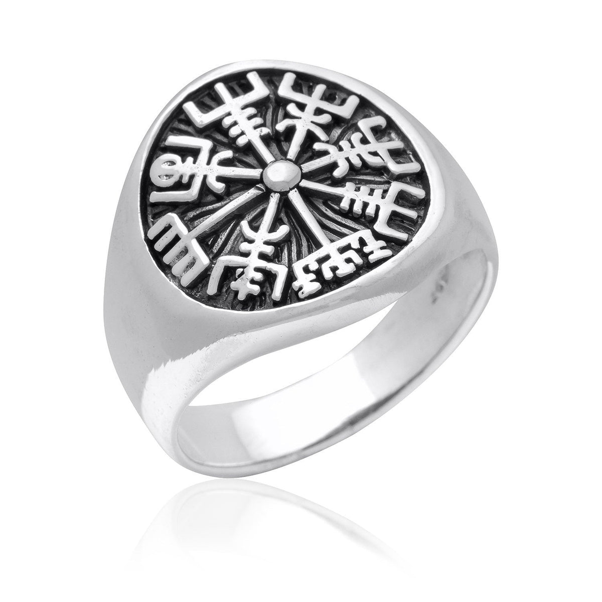 925 Sterling Silver Viking Vegvisir Ring - SilverMania925