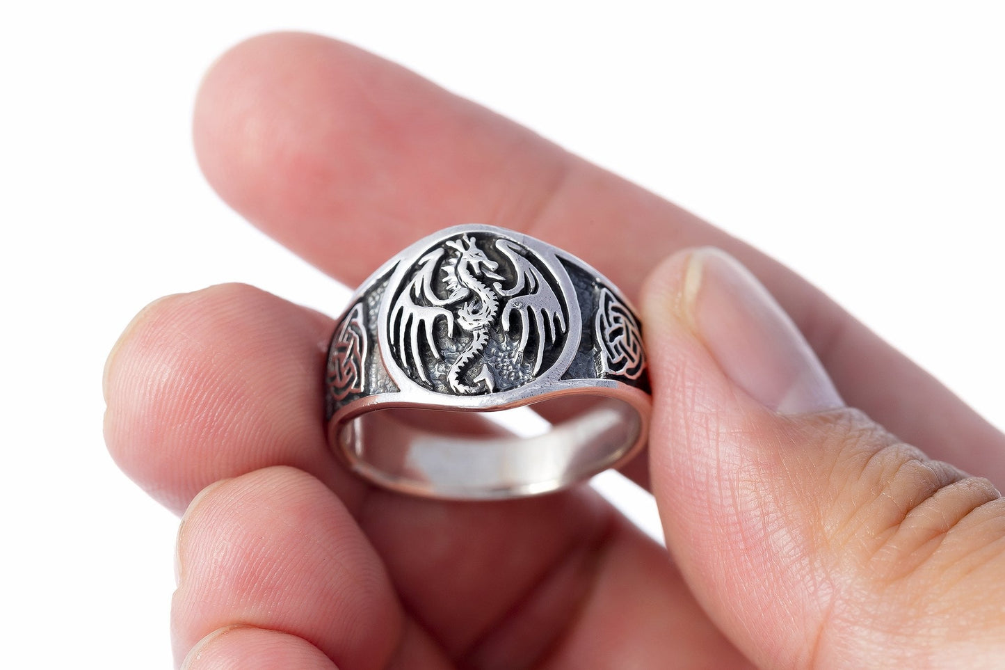 925 Sterling Silver Viking Jormungand Game of Thrones Celtic Ring - SilverMania925