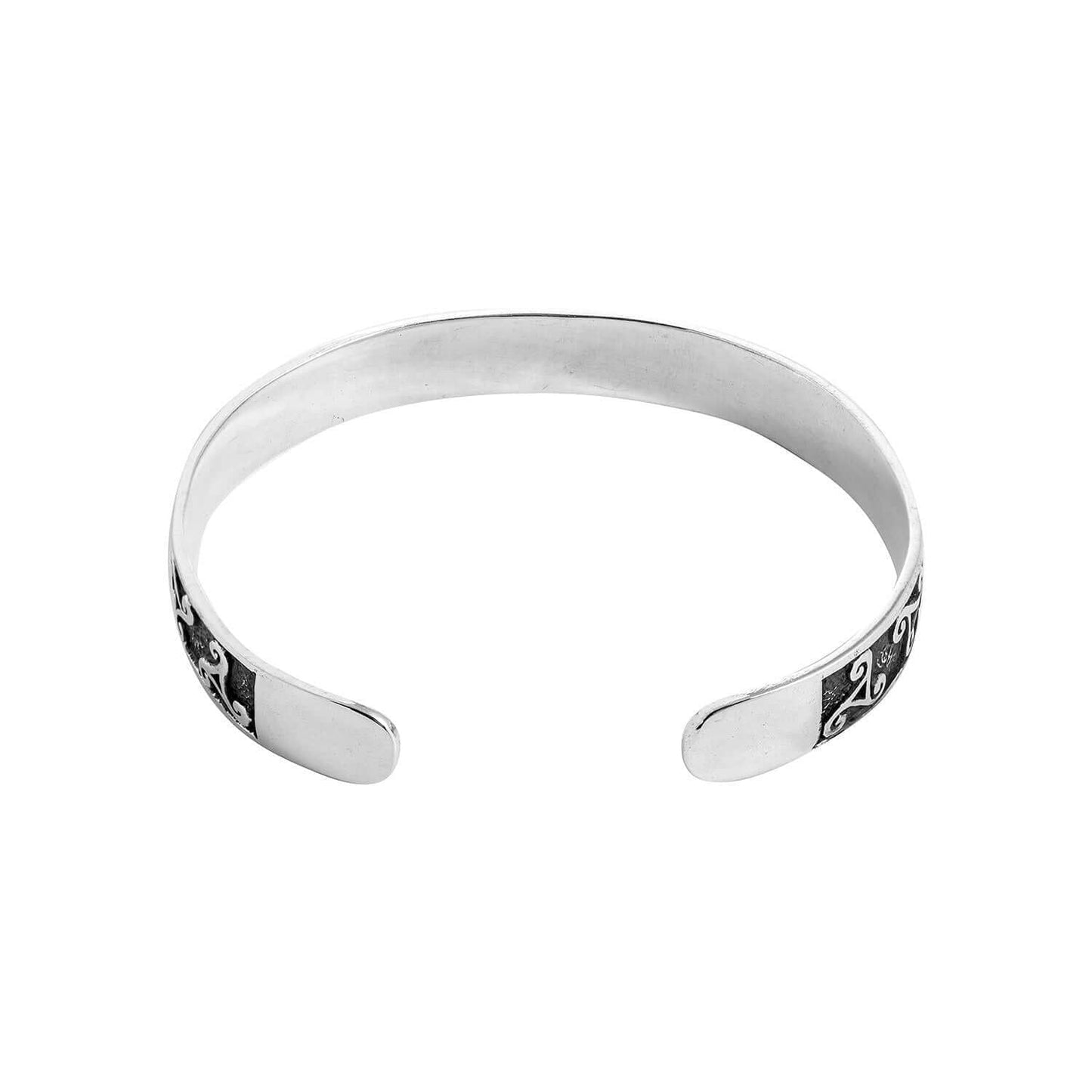 925 Sterling Silver Celtic Triskelion Knot Bangle - SilverMania925