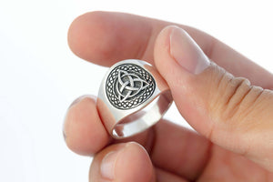 925 Sterling Silver Celtic Triquetra Band Ring