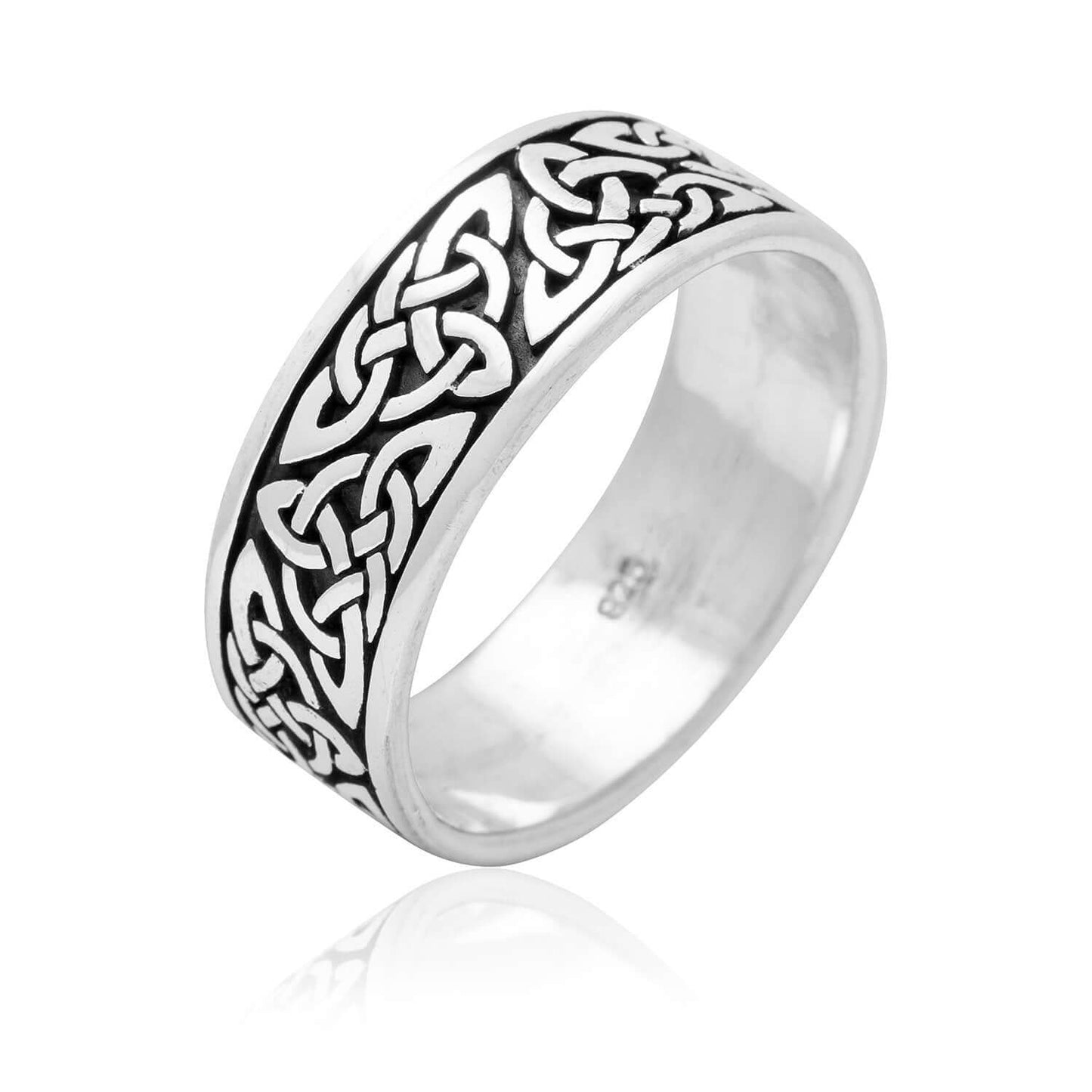 Sterling Silver Celtic Triquetra Knot Band Ring - SilverMania925