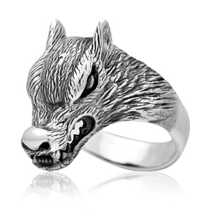 925 Sterling Silver Viking Legendary Wolf Ring